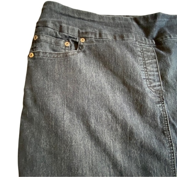 Contrast Y2K Comfy Denim Jean Skort Size 16 Plus Size Stretch Summer Medium Wash - Picture 2 of 4